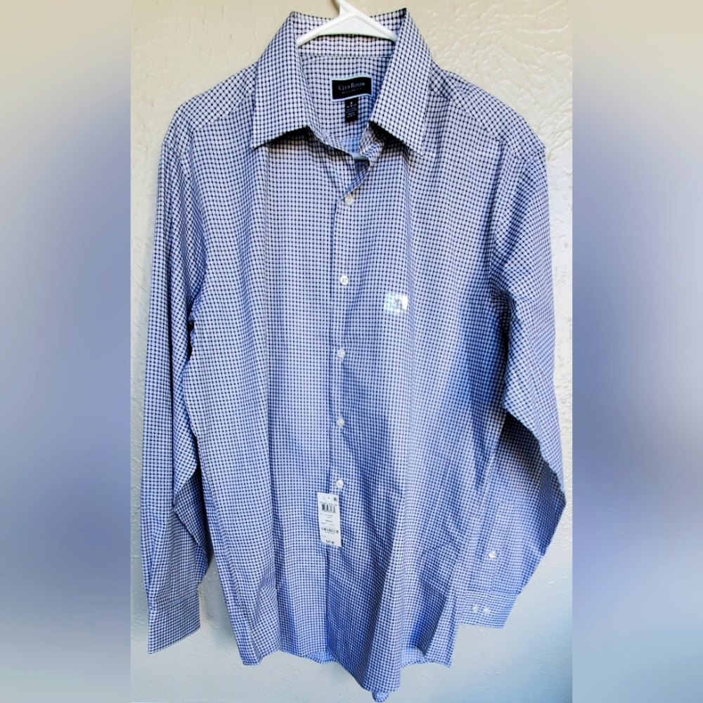 Club Room Regular fit Men's Dress Shirt, Size: M, Color: Hunter Black